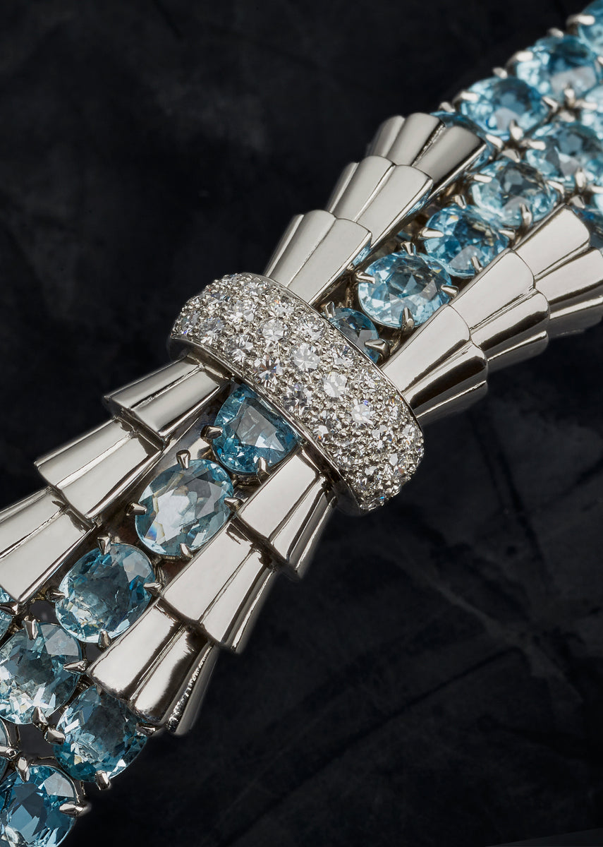 Macklowe Gallery  Tiffany & Co French Aquamarine and Diamond