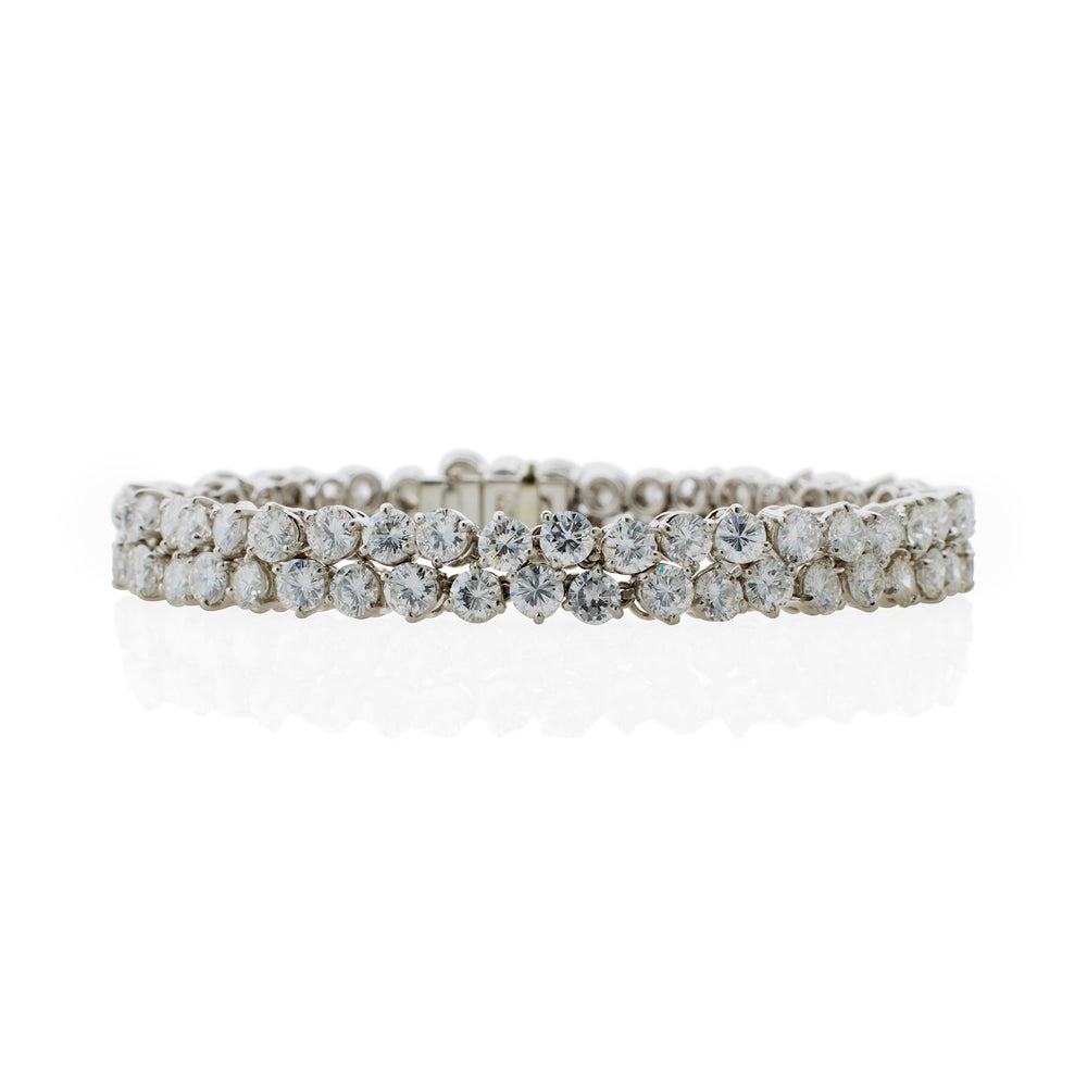 
                      
                        Macklowe Gallery French Platinum and Diamond Double Line Bracelet, Bijouterie Bouchet
                      
                    