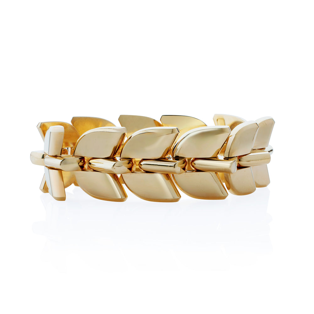 
                      
                        Macklowe Gallery Boucheron Paris 18K Gold "Palmettes" Gold Bracelet 
                      
                    