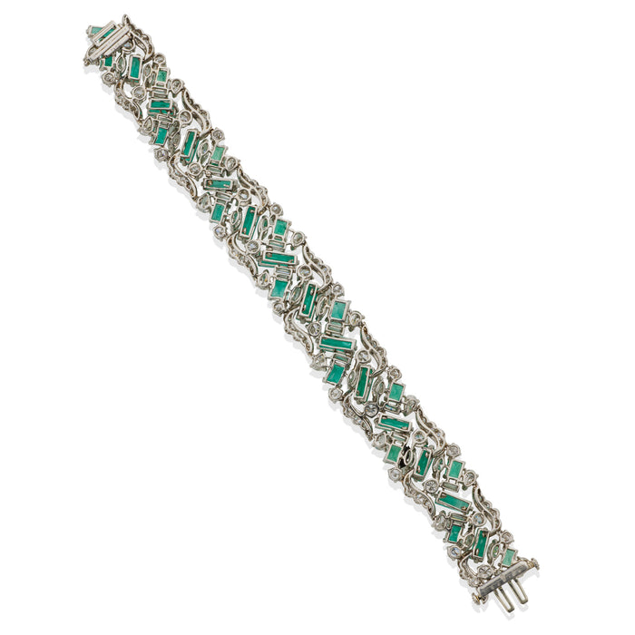 Macklowe Gallery Oscar Heyman Emerald and Diamond Bracelet