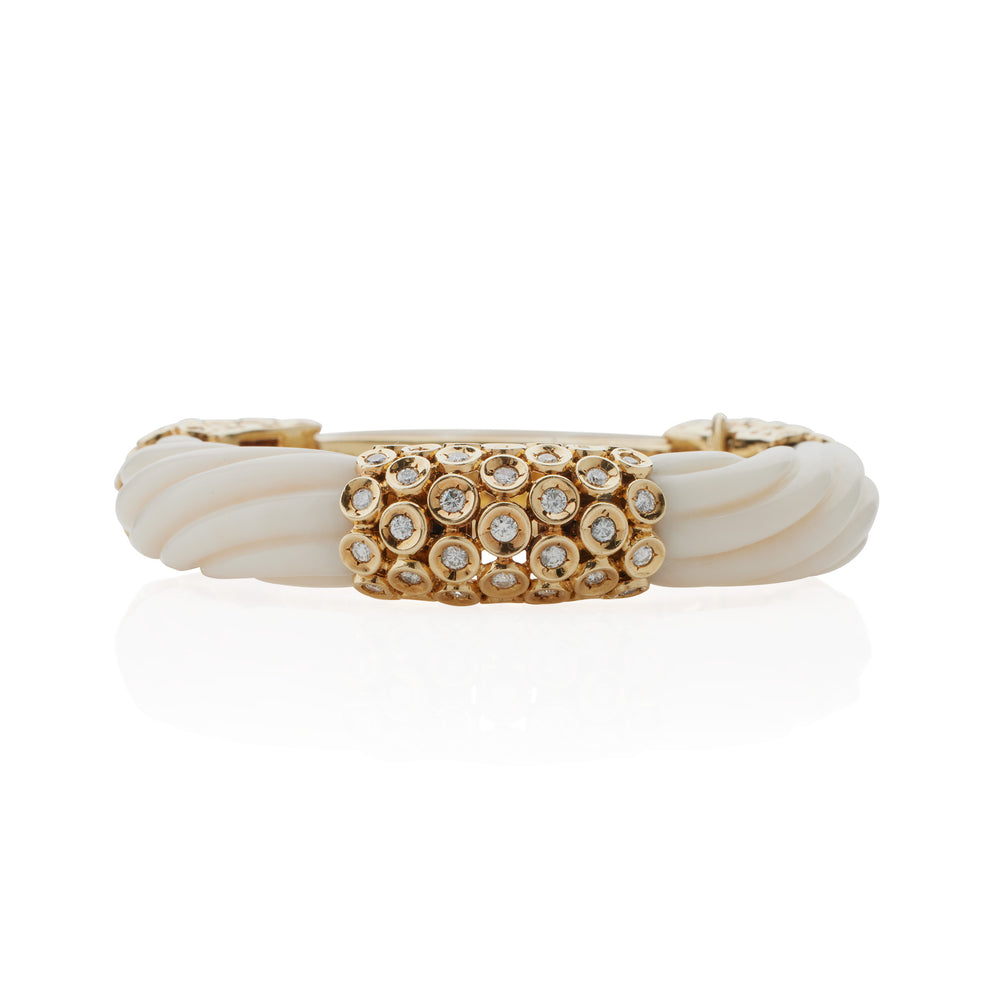 
                      
                        Macklowe Gallery Van Cleef & Arpels White Coral and Diamond Bracelet
                      
                    