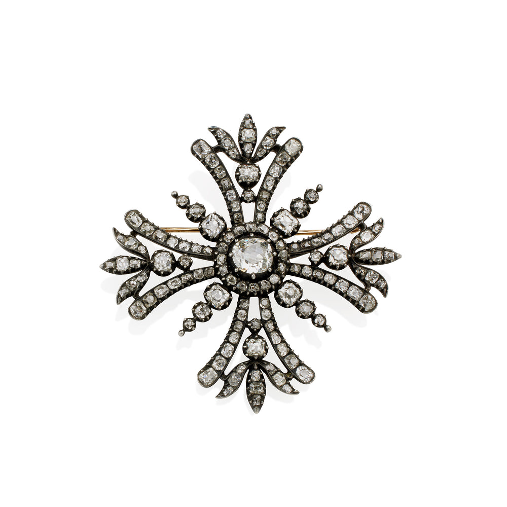 
                      
                        Macklowe Gallery Old Mine-cut Diamond Maltese Cross Brooch
                      
                    