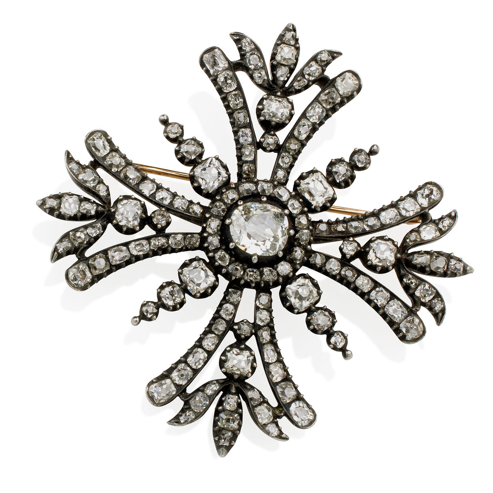 
                      
                        Macklowe Gallery Old Mine-cut Diamond Maltese Cross Brooch
                      
                    