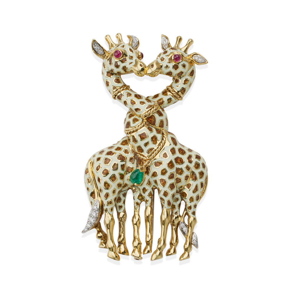 
                      
                        Macklowe Gallery David Webb Enamel Giraffe Brooch
                      
                    