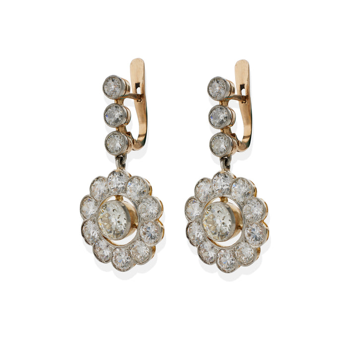 Macklowe Gallery Edwardian Diamond Pendant Earrings