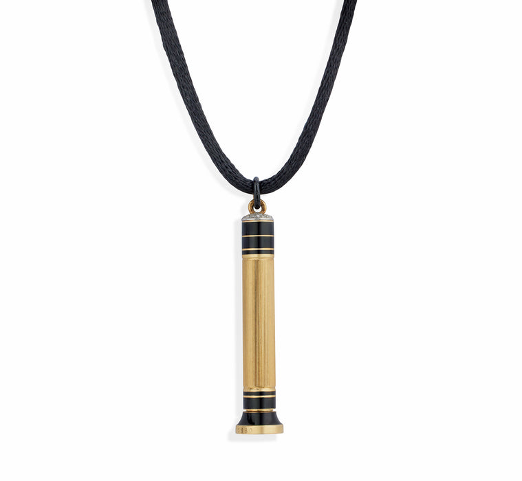 Macklowe Gallery Cartier Paris Art Deco Enamel and Diamond Pencil Pendant Necklace