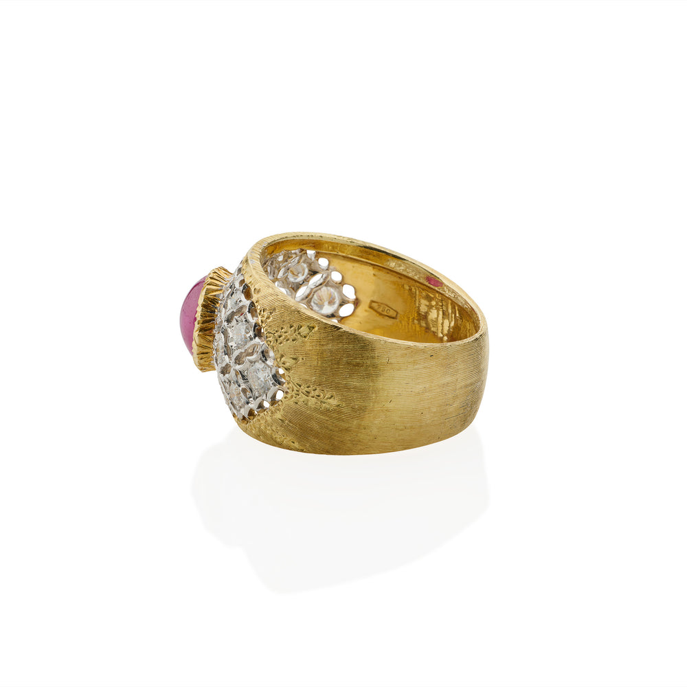 
                      
                        Macklowe Gallery Buccellati Ruby and Diamond Ring
                      
                    