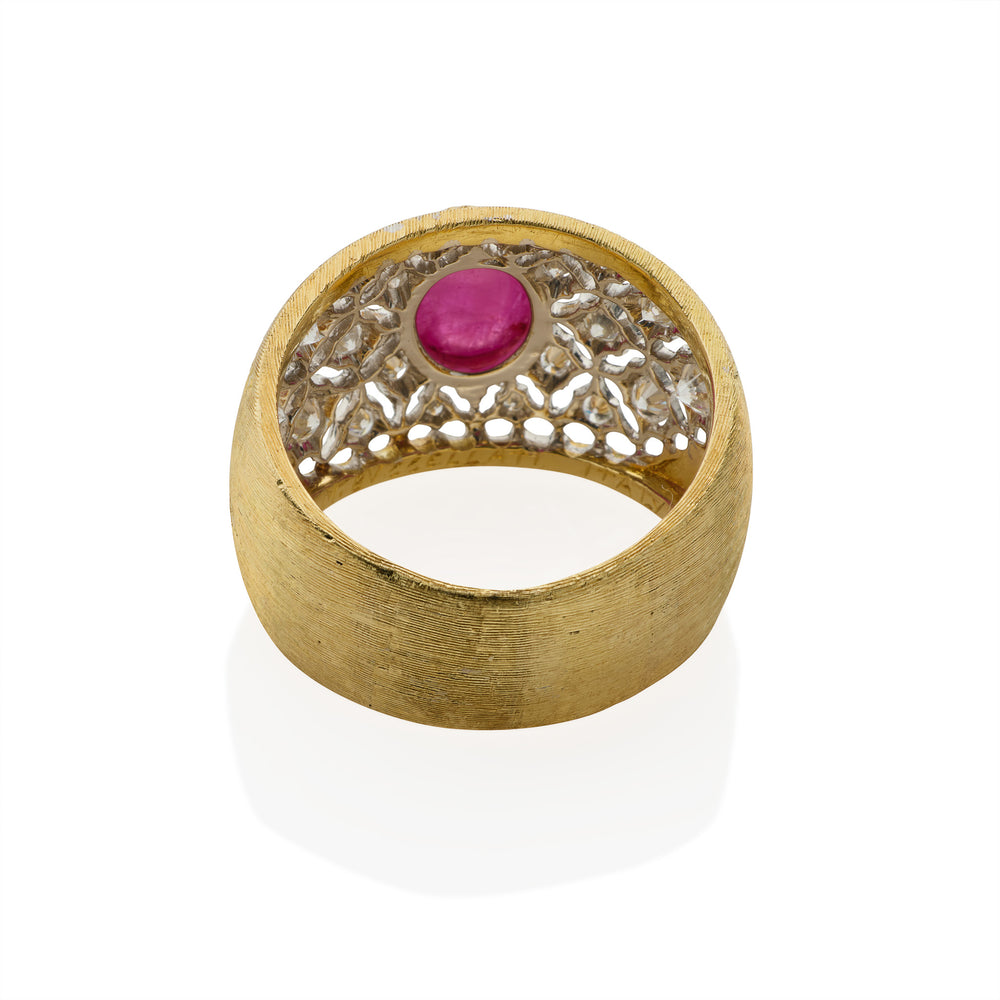 
                      
                        Macklowe Gallery Buccellati Ruby and Diamond Ring
                      
                    