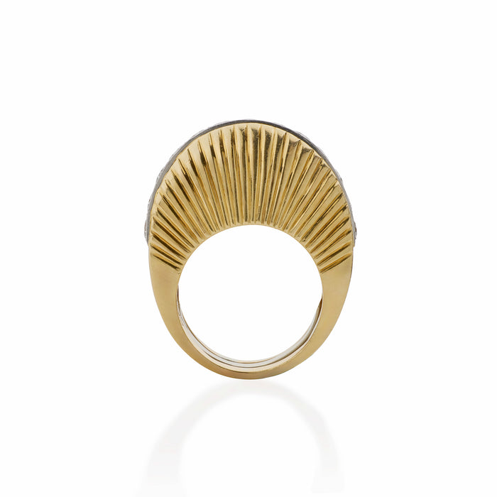 Macklowe Gallery Cartier Stepped Gold and Diamond Ring