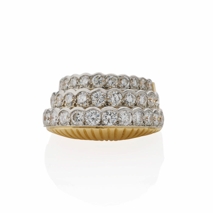 Macklowe Gallery Cartier Stepped Gold and Diamond Ring