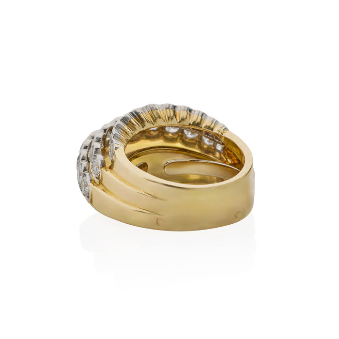 Macklowe Gallery Cartier Stepped Gold and Diamond Ring