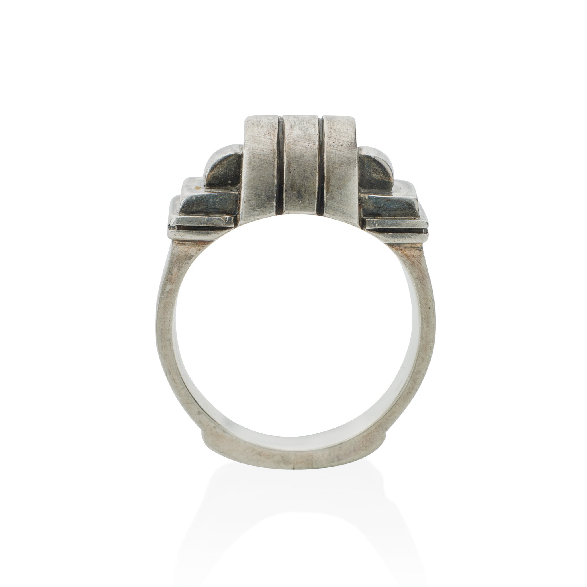 Macklowe Gallery | Jean Després Modernist Silver Ring – MackloweGallery