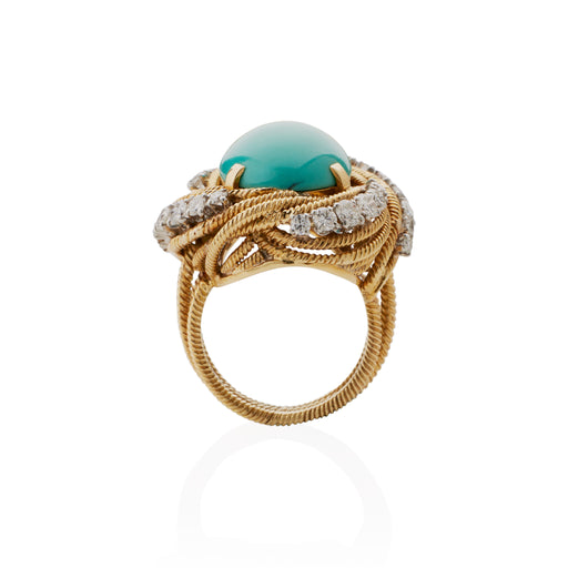 Macklowe Gallery Van Cleef & Arpels Turquoise and Diamond Ring