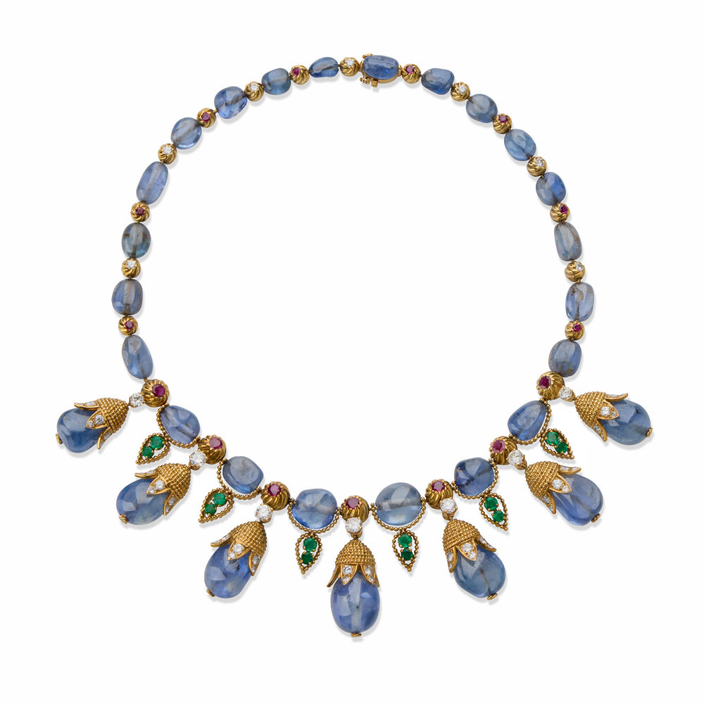 
                      
                        Macklowe Gallery 1960s Van Cleef & Arpels Multi-Gem Necklace and Earrings
                      
                    