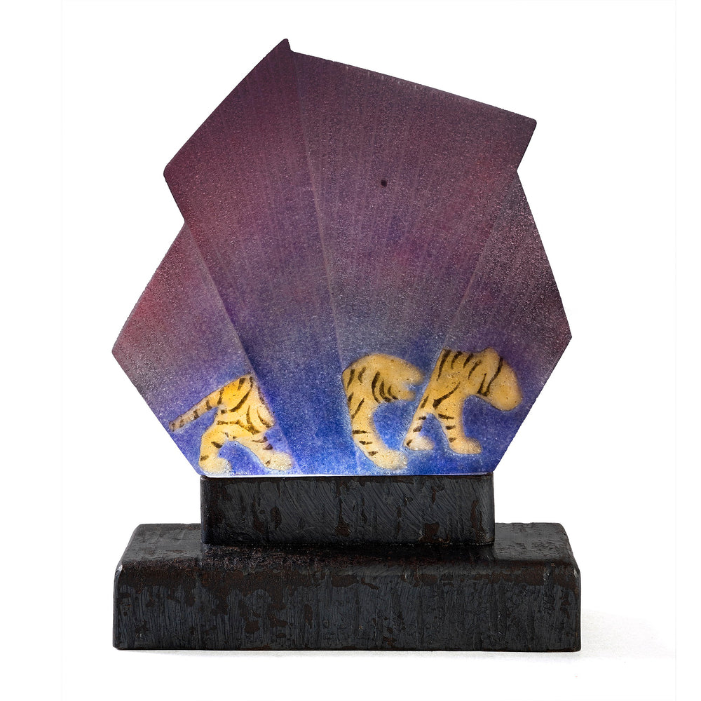 
                      
                        Macklowe Gallery Gabriel Argy-Rousseau Pâte de Verre "Tigres dans L'Herbe" Night Light
                      
                    