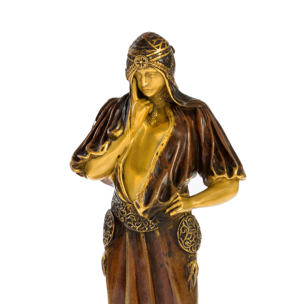 Macklowe Gallery Marius Mars-Vallet "Sarah Bernhardt as Princess Lointaine" Bronze Sculpture