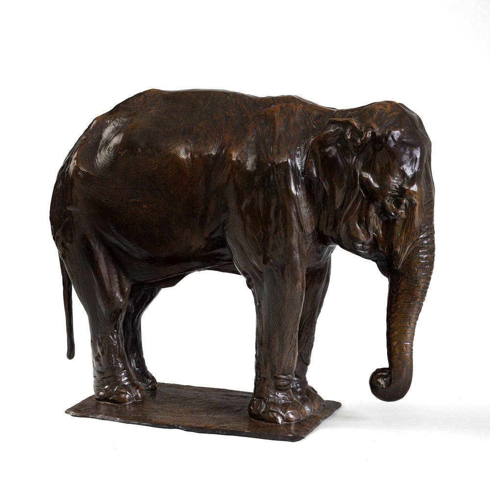 Macklowe Gallery Rembrandt Bugatti "Indian Elephant in Repose (Éléphant de l'Inde au repos)" Bronze Sculpture