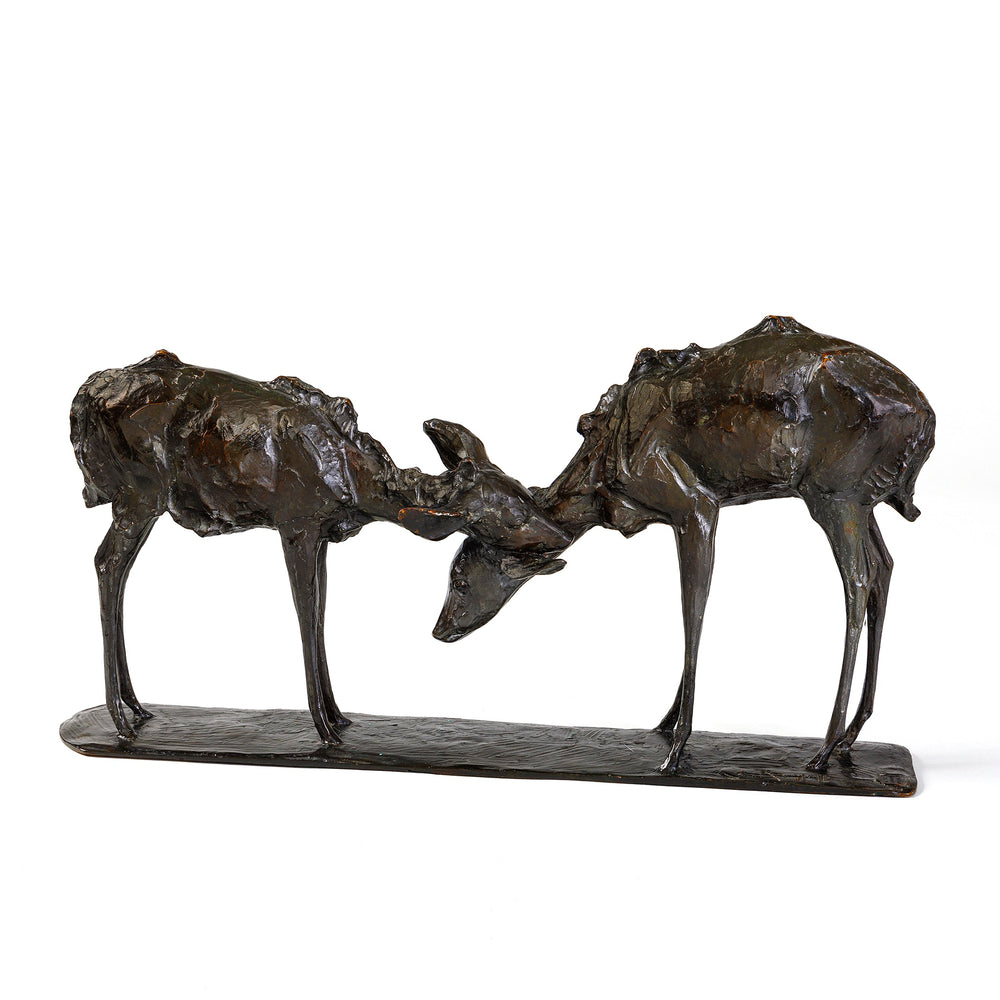 Macklowe Gallery Rembrandt Bugatti "Small Godou Antelopes, Two Friends (Petites antilopes goudou, deux amis)" Bronze Sculpture