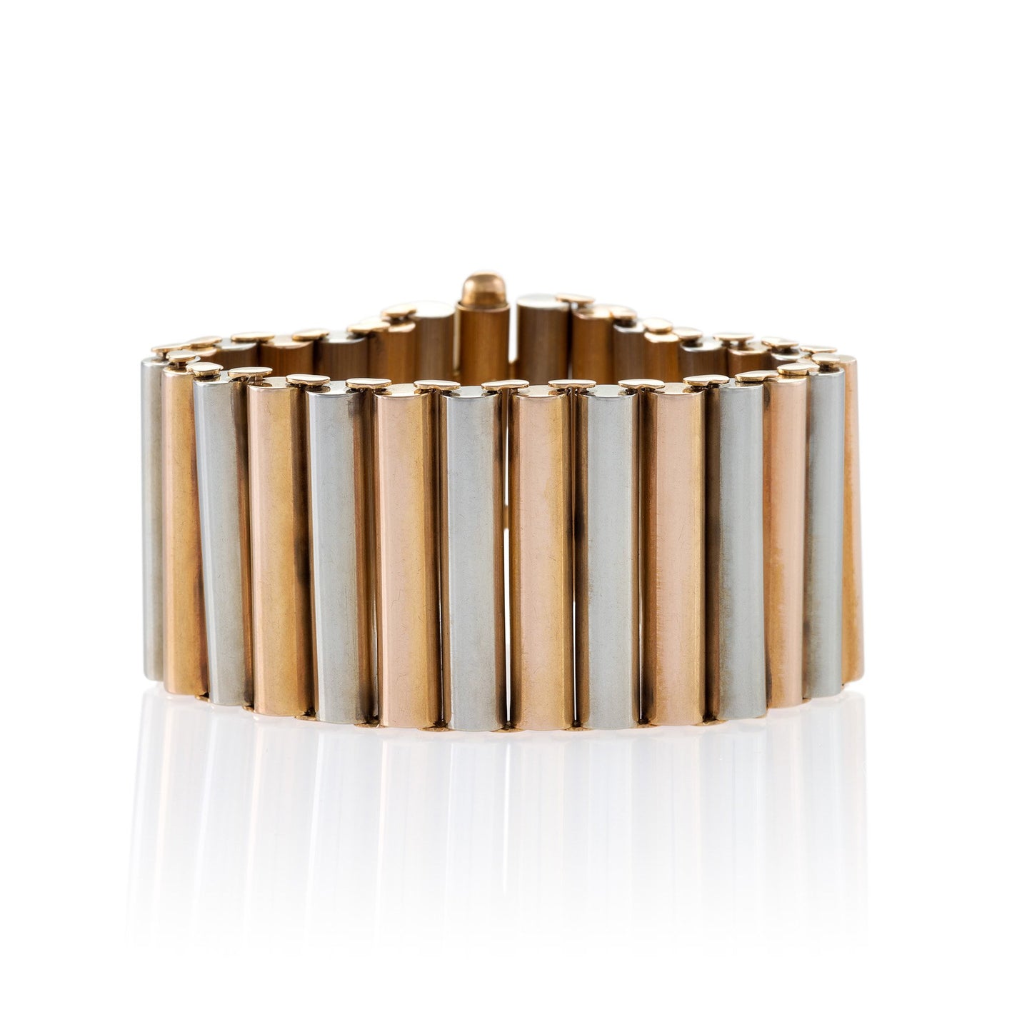 Macklowe Gallery Bi-Color Gold Cylinder Bracelet