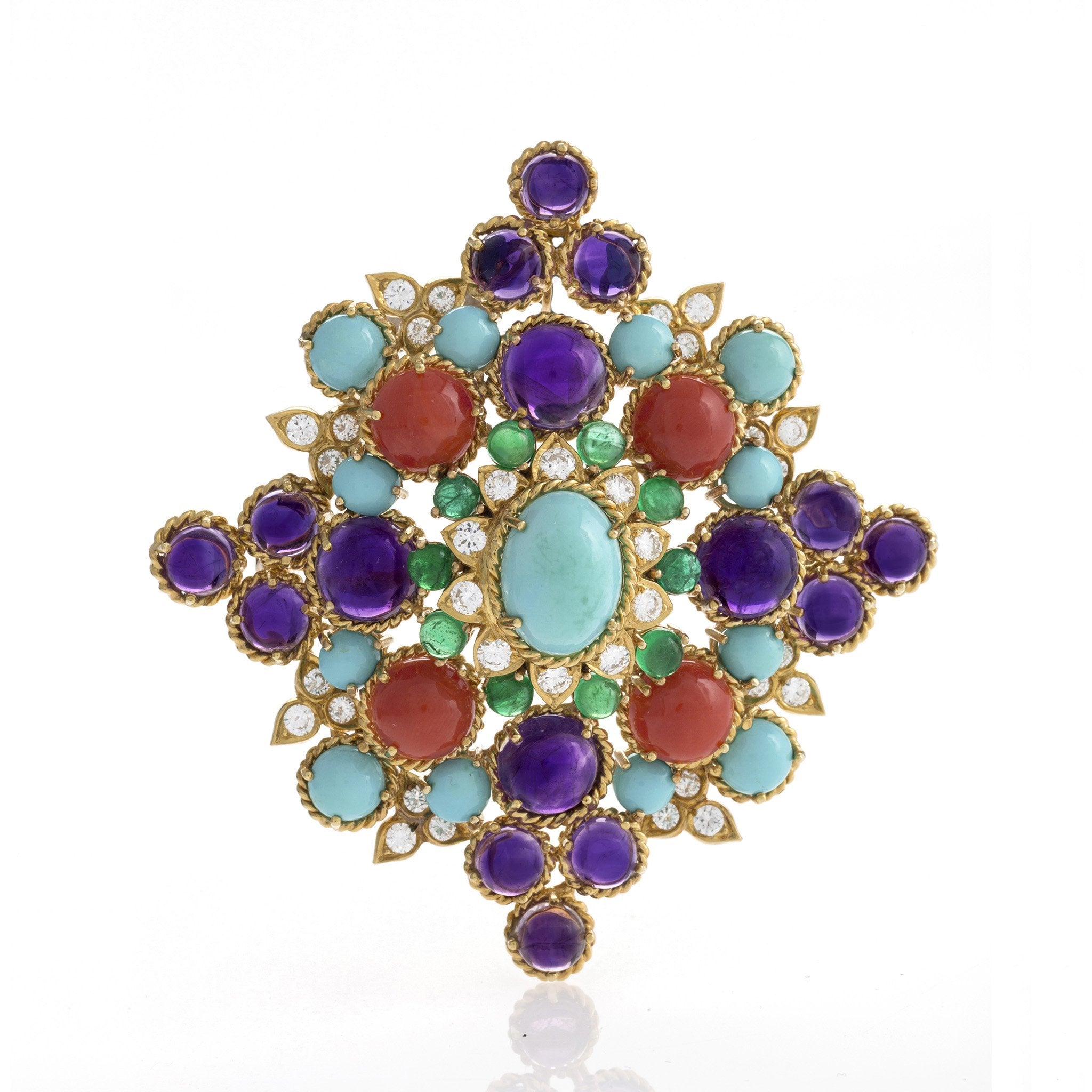 Macklowe Gallery | Henry Dunay Colorful Multi-Gemstone Brooch –  MackloweGallery